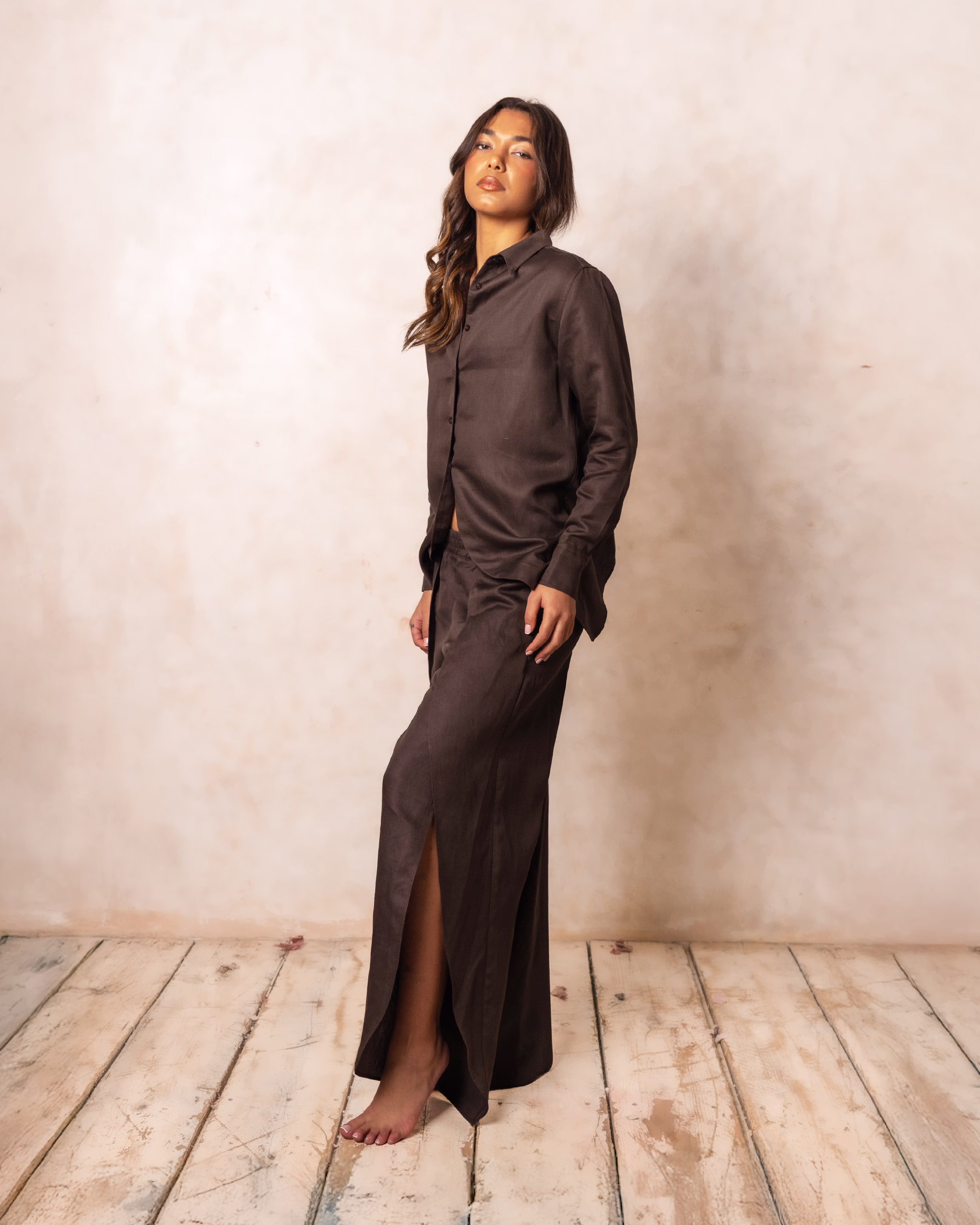 DSC01767-2500x3125px Breathable brown linen trouser two-piece