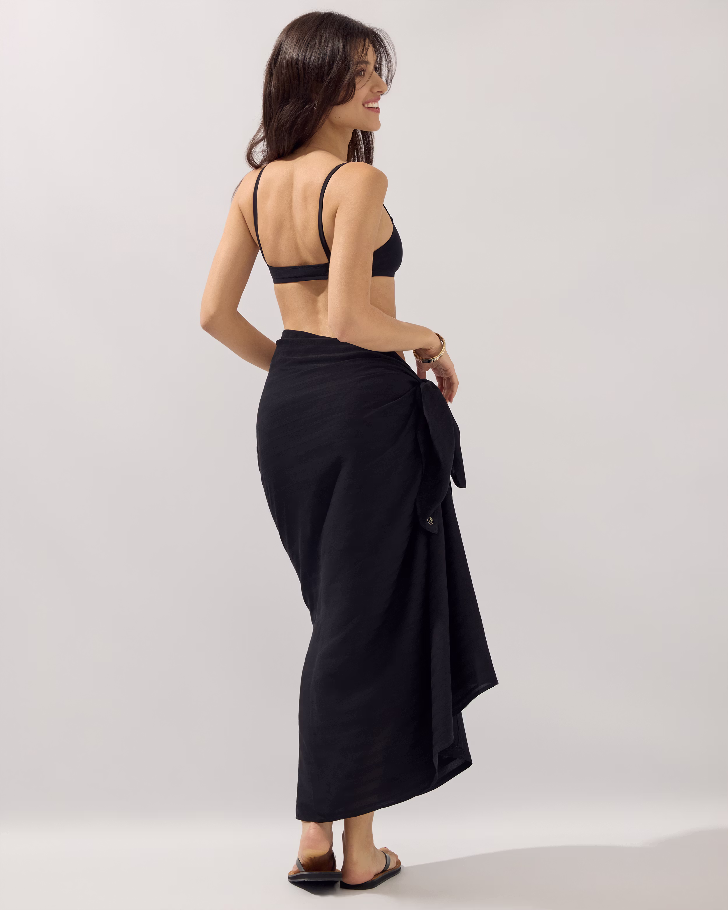 Ruffle_Sarong_Black_031 copy Black basic sarong backview │ St. Threadz